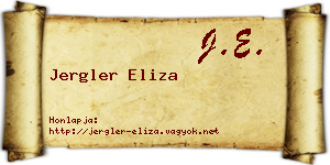Jergler Eliza névjegykártya